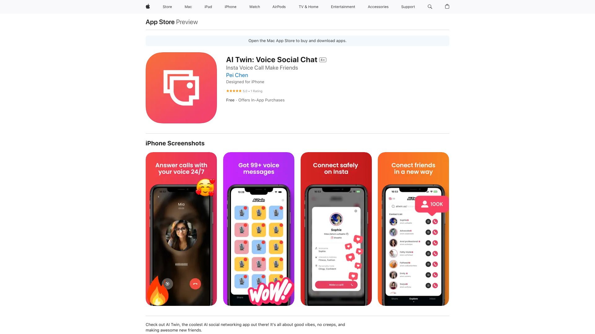 AI Twin: Anonymous Voice Chat App网页截图,AI Twin: Anonymous Voice Chat App网页快照