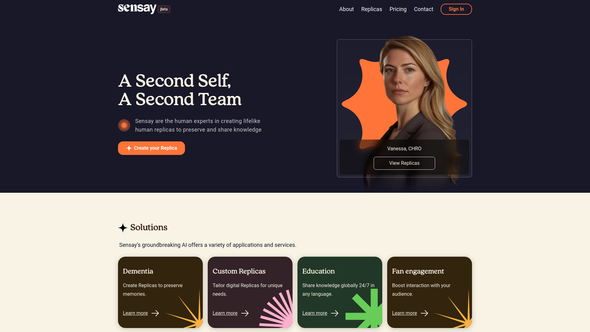 Sensay Replicas网页截图,Sensay Replicas网页快照