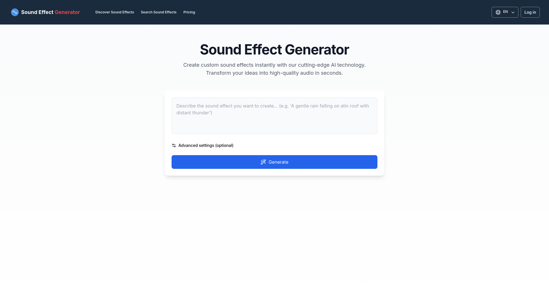 Sound Effect Generator网页截图,Sound Effect Generator网页快照