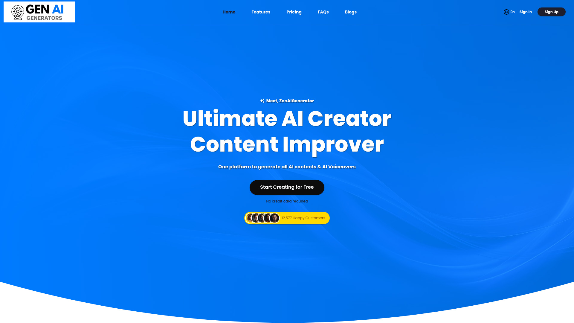 Zen AI Generator网页截图,Zen AI Generator网页快照