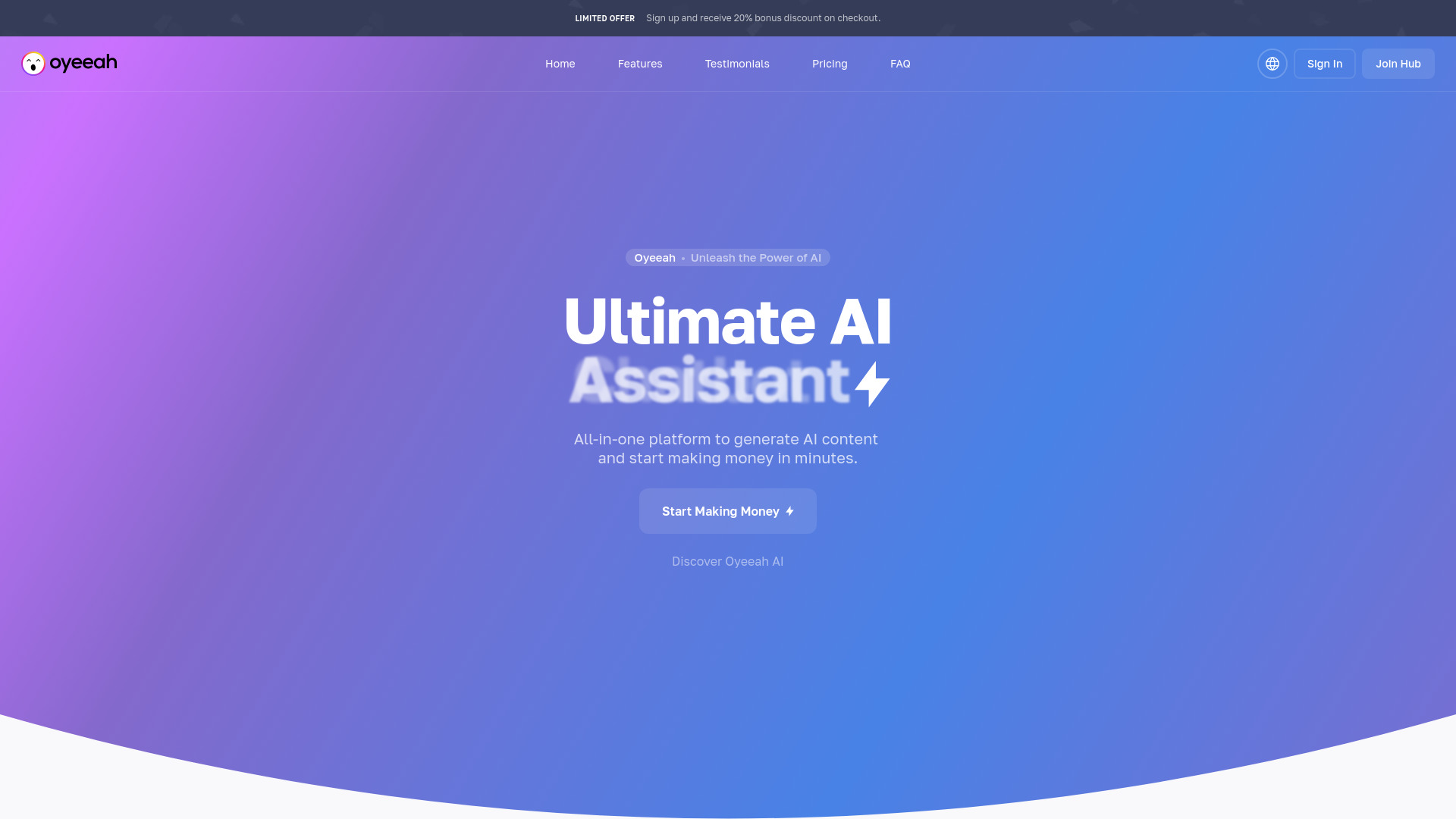 Oyeeah all-in-one AI Platform网页截图,Oyeeah all-in-one AI Platform网页快照