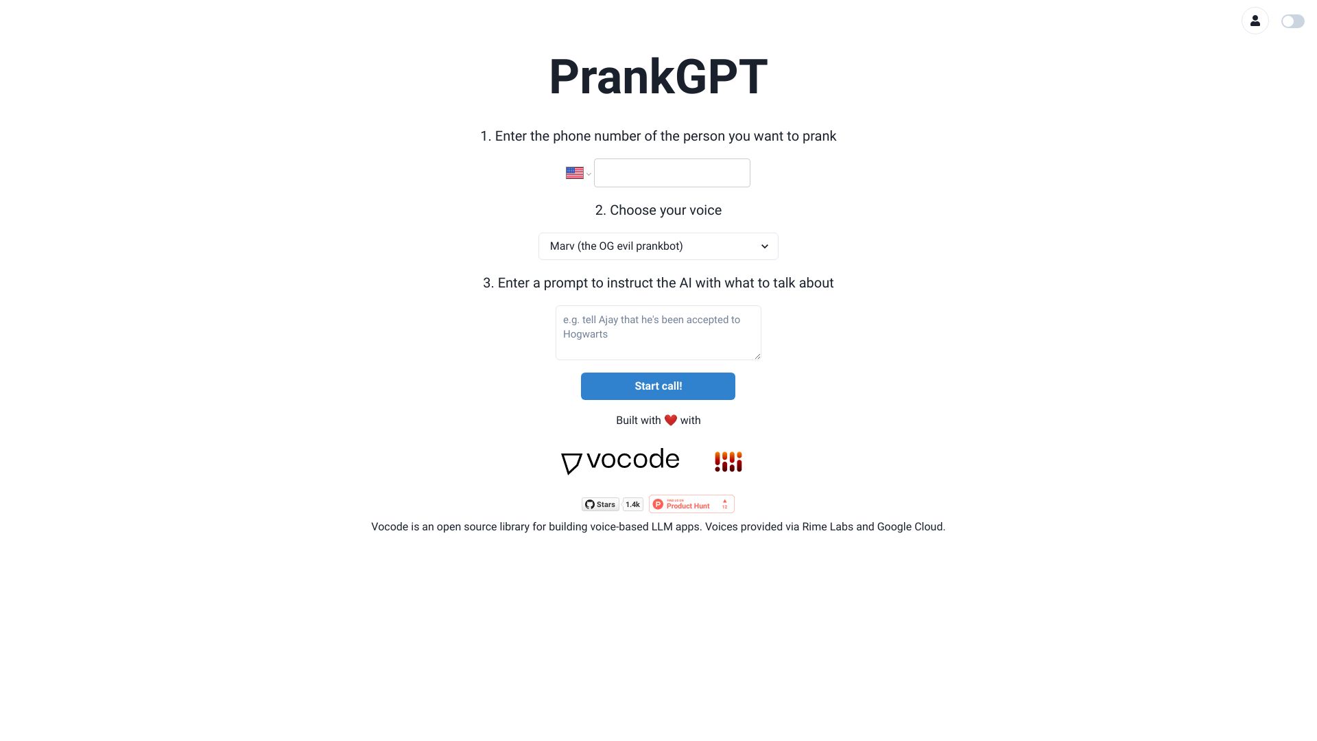 PrankGPT网页截图,PrankGPT网页快照