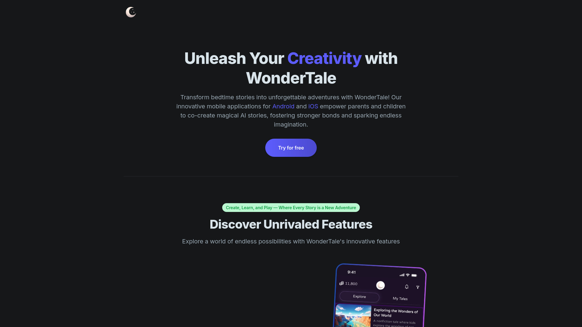 WonderTale网页截图,WonderTale网页快照