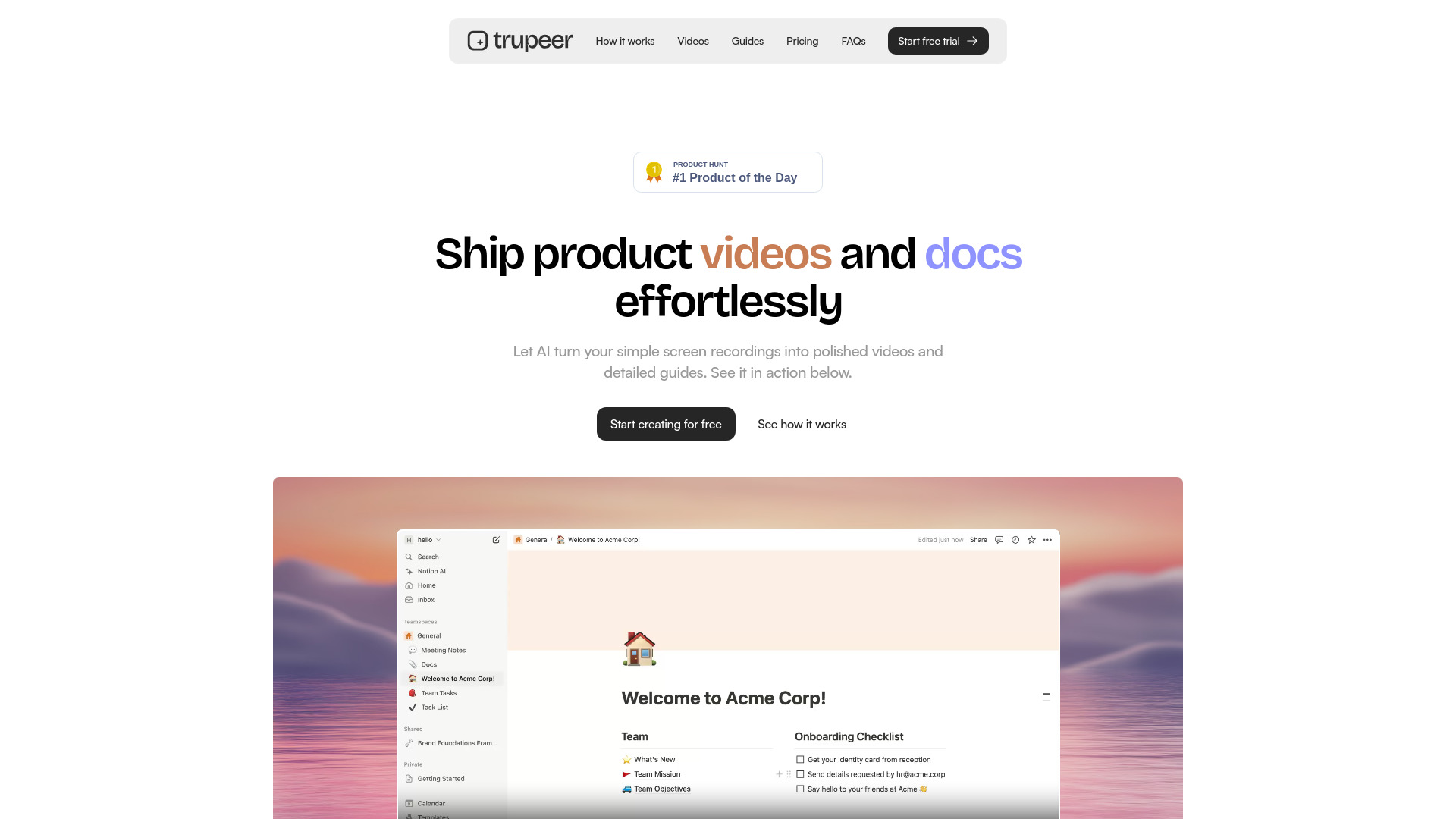 Trupeer.ai网页截图,Trupeer.ai网页快照