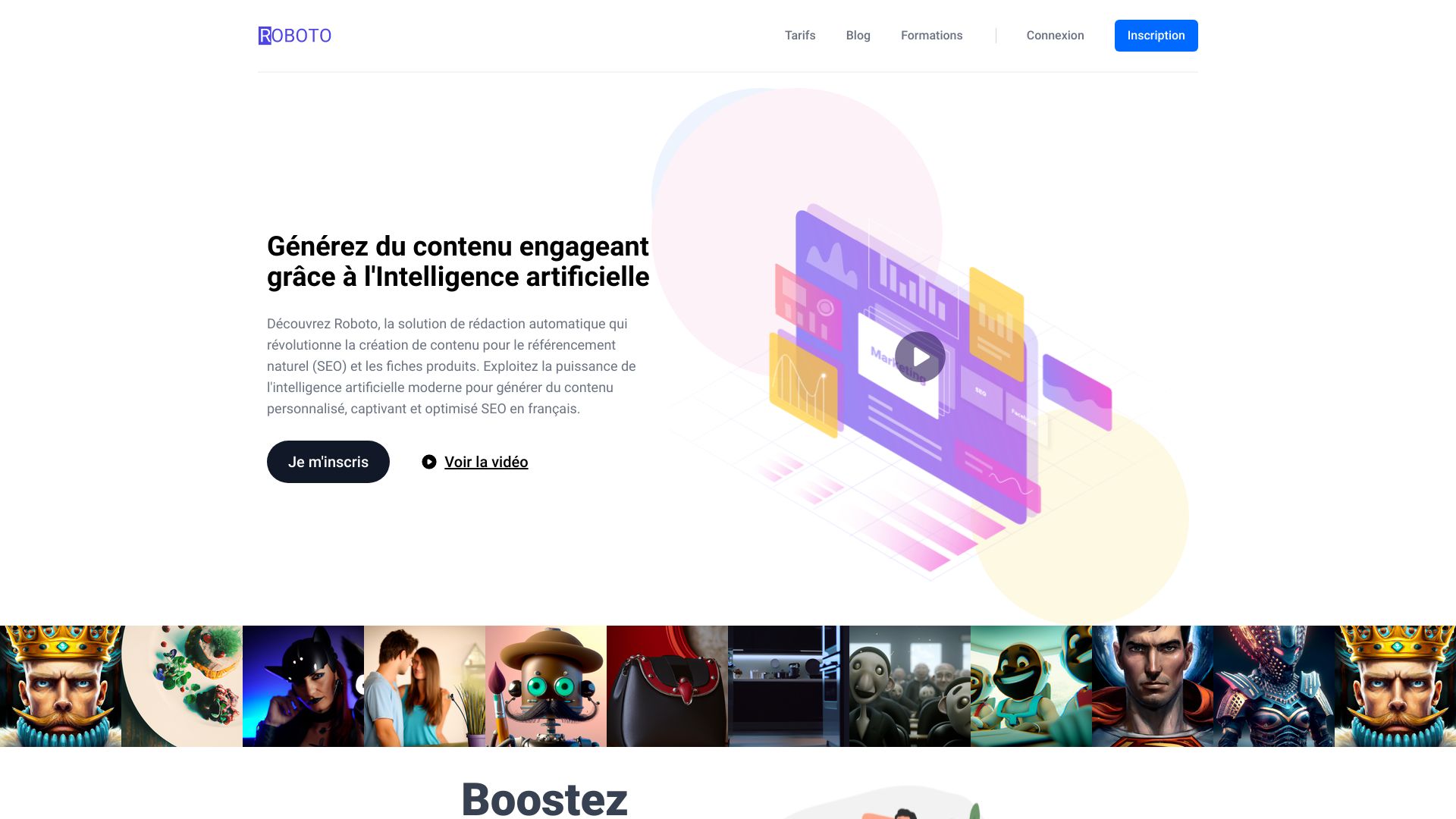 Roboto – Générateur de contenu网页截图,Roboto – Générateur de contenu网页快照