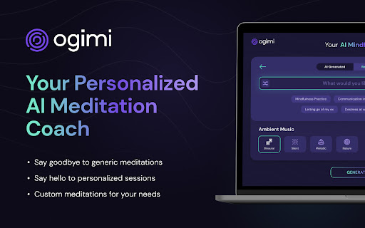 Ogimi, Your Personalized AI Meditation Coach网页截图,Ogimi, Your Personalized AI Meditation Coach网页快照