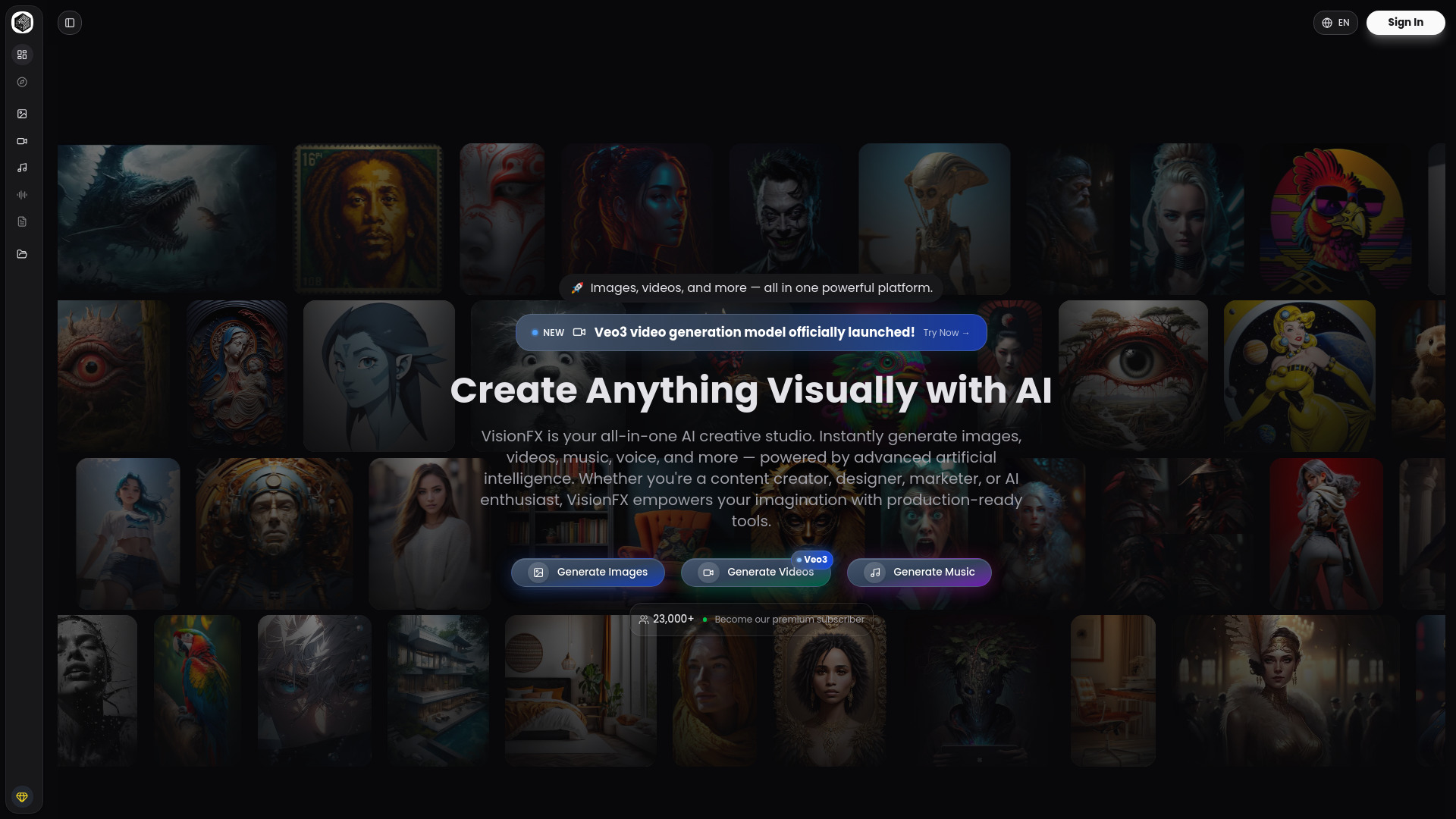 VisionFX网页截图,VisionFX网页快照