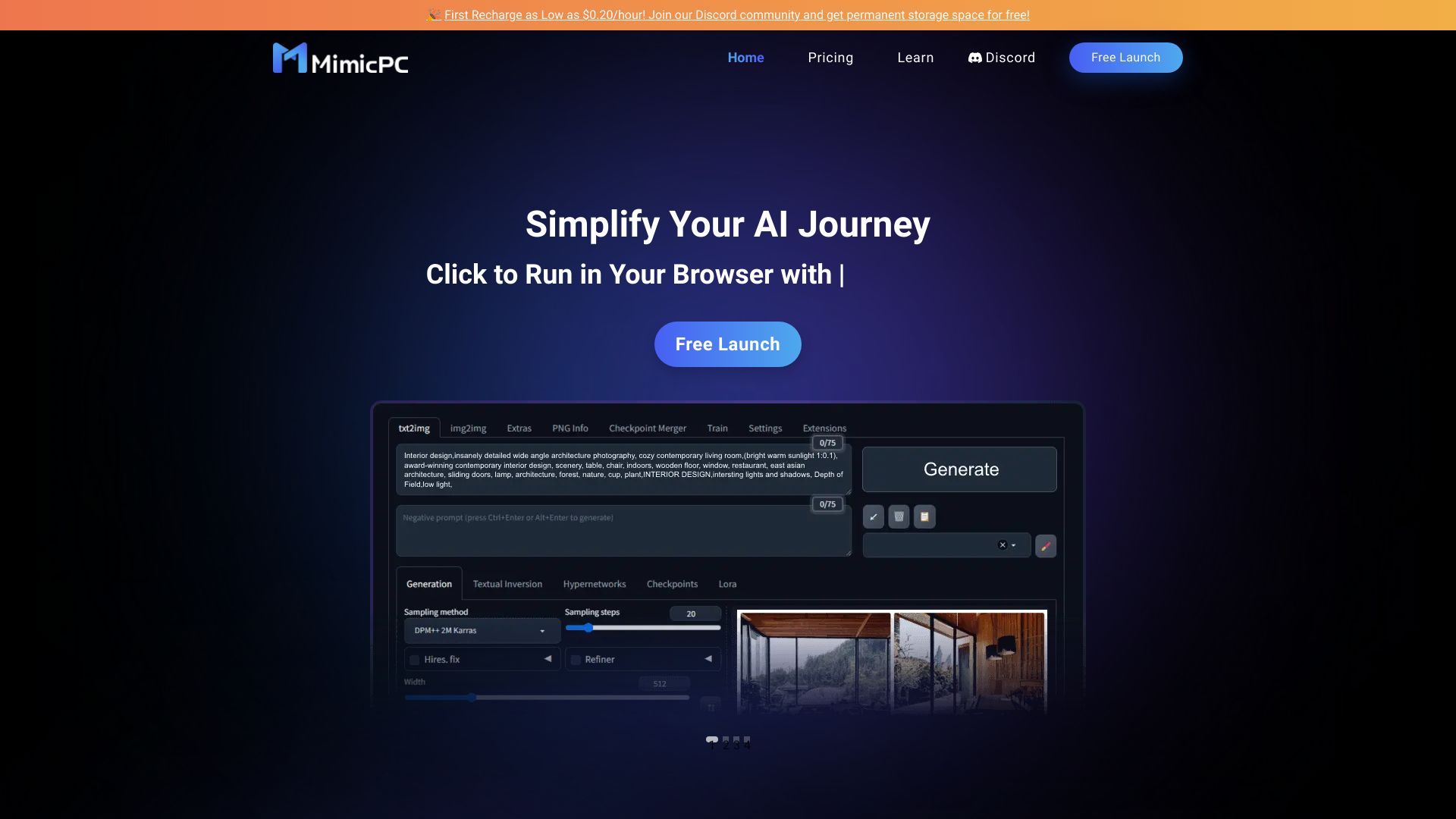 MimicPC AI网页截图,MimicPC AI网页快照