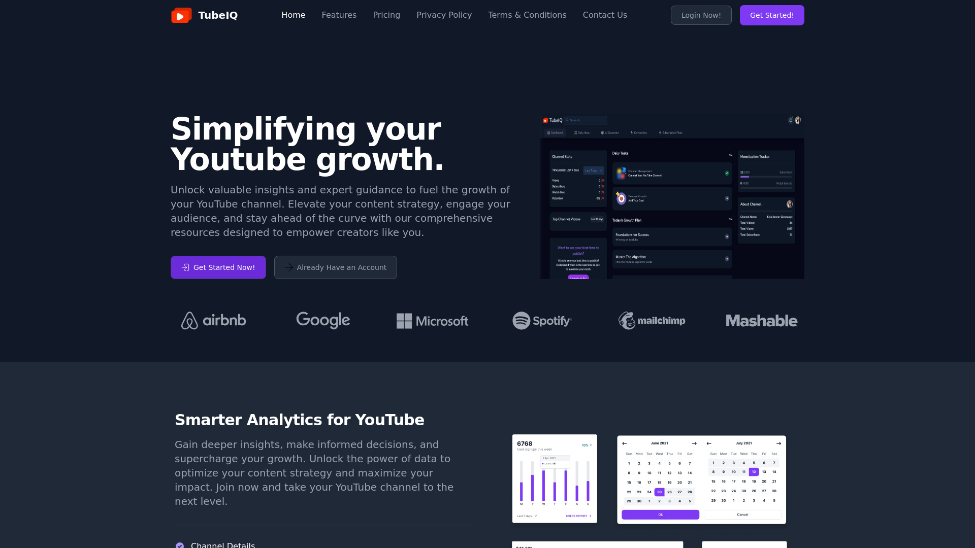 TubeIQ网页截图,TubeIQ网页快照