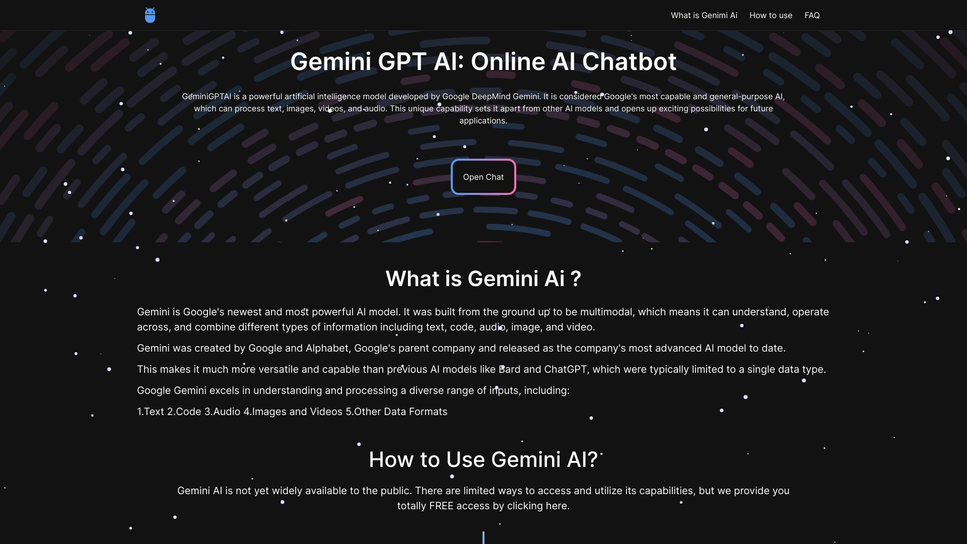 Gemini GPT AI网页截图,Gemini GPT AI网页快照