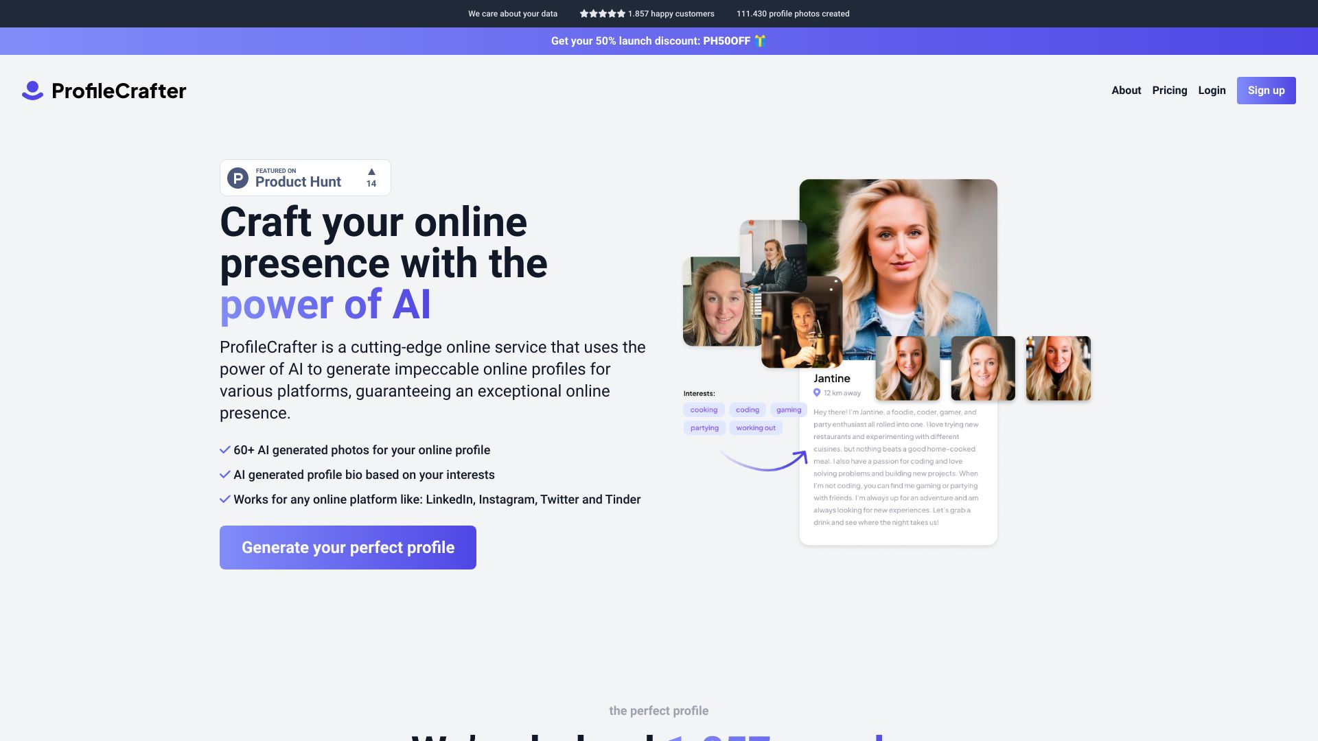 Profile Crafter网页截图,Profile Crafter网页快照