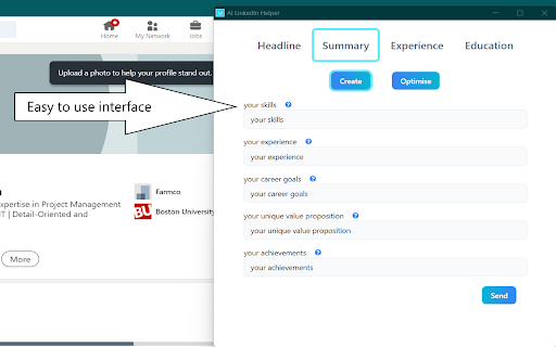AI LinkedIn Helper网页截图,AI LinkedIn Helper网页快照