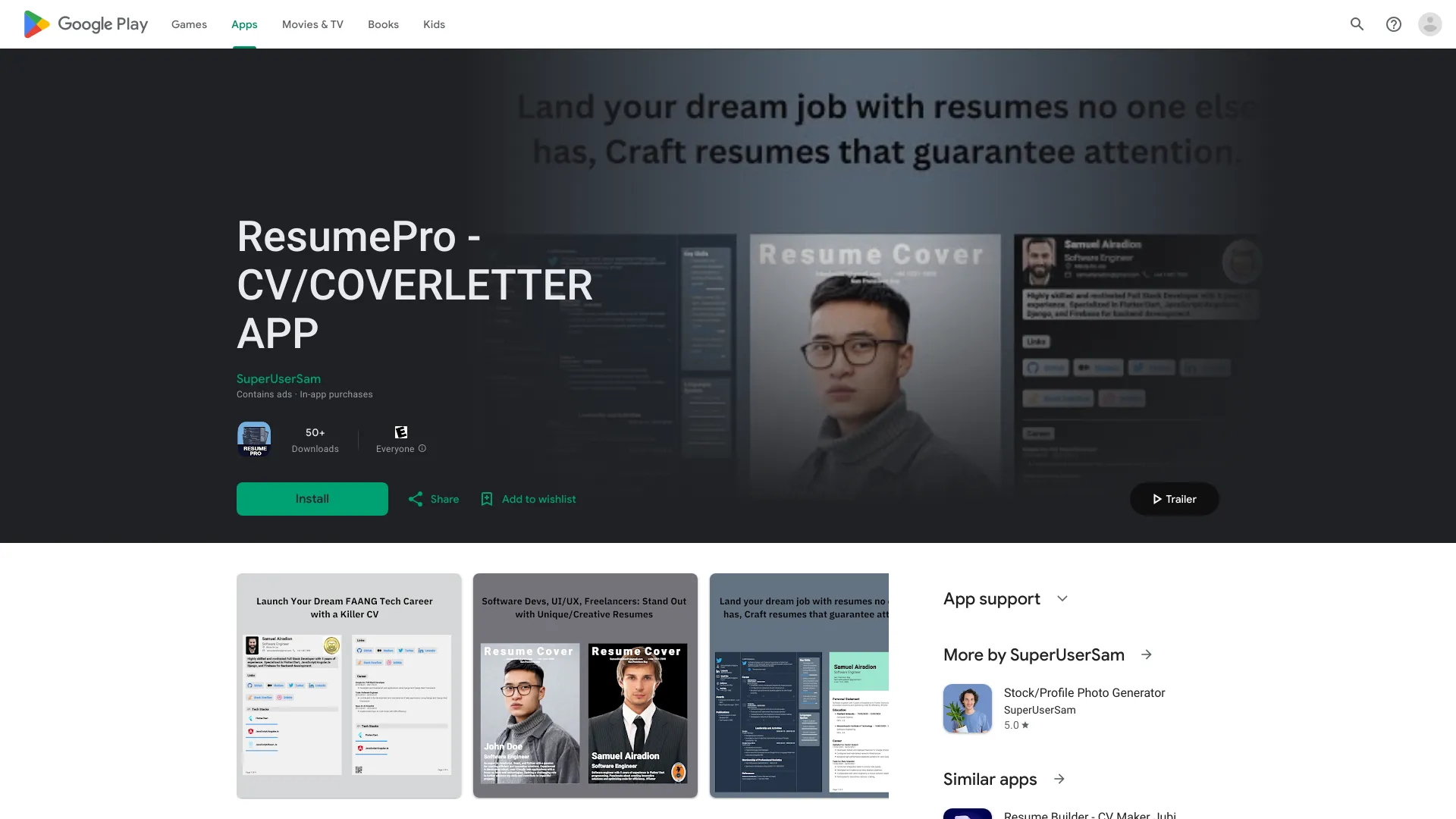 ResumePro网页截图,ResumePro网页快照