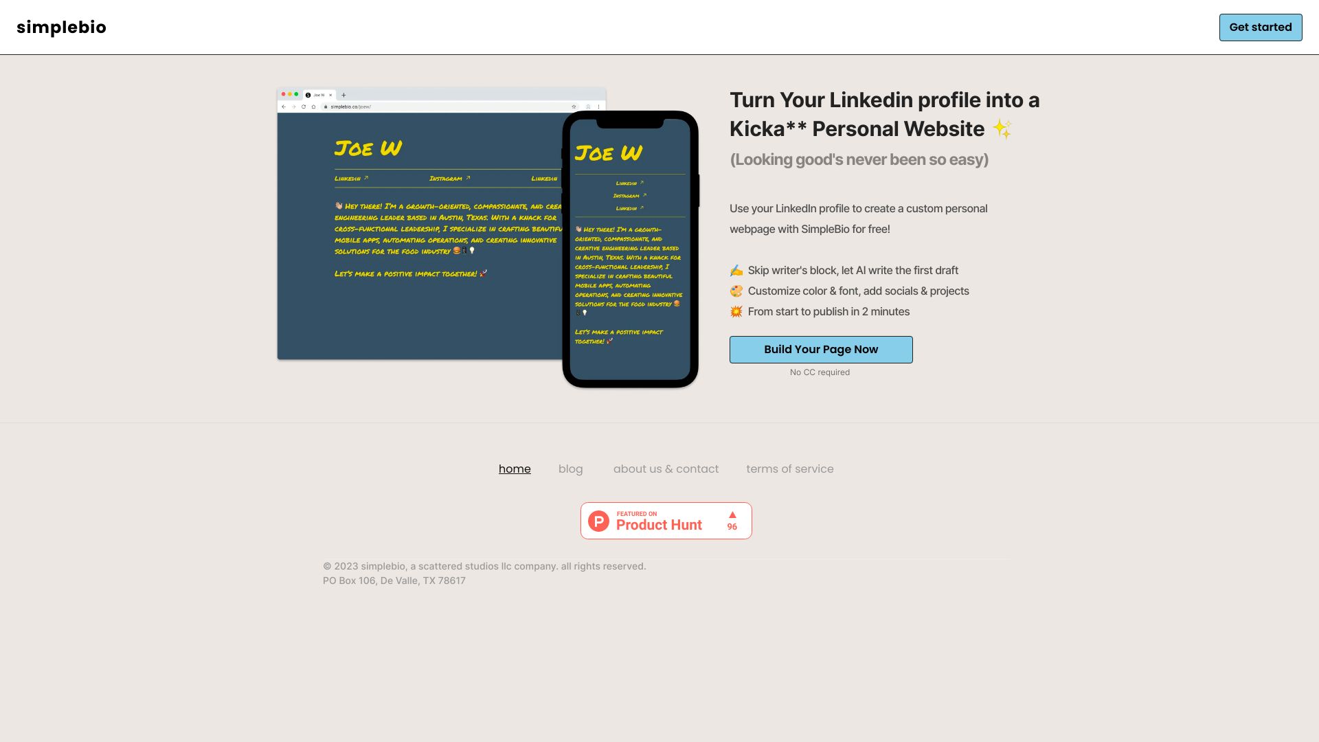 Simplebio网页截图,Simplebio网页快照