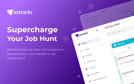 Eztrackr – Supercharge your job hunt网页截图,Eztrackr – Supercharge your job hunt网页快照