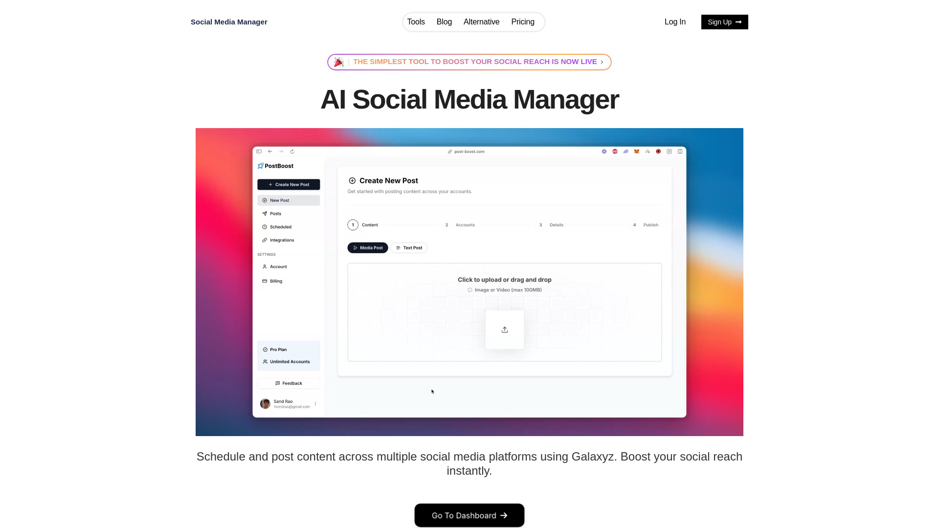 AI Social Media Manager网页截图,AI Social Media Manager网页快照
