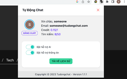 Tu Dong Chat网页截图,Tu Dong Chat网页快照