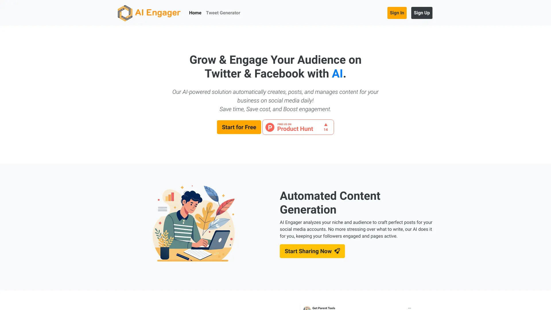 AI Engager网页截图,AI Engager网页快照