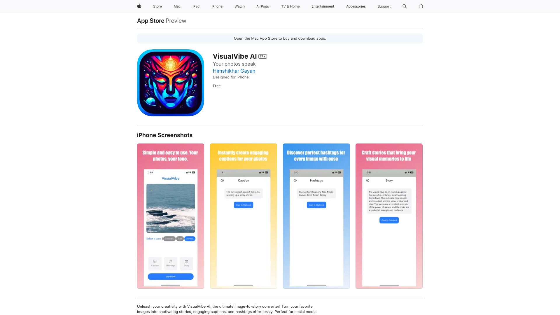VisualVibe AI网页截图,VisualVibe AI网页快照