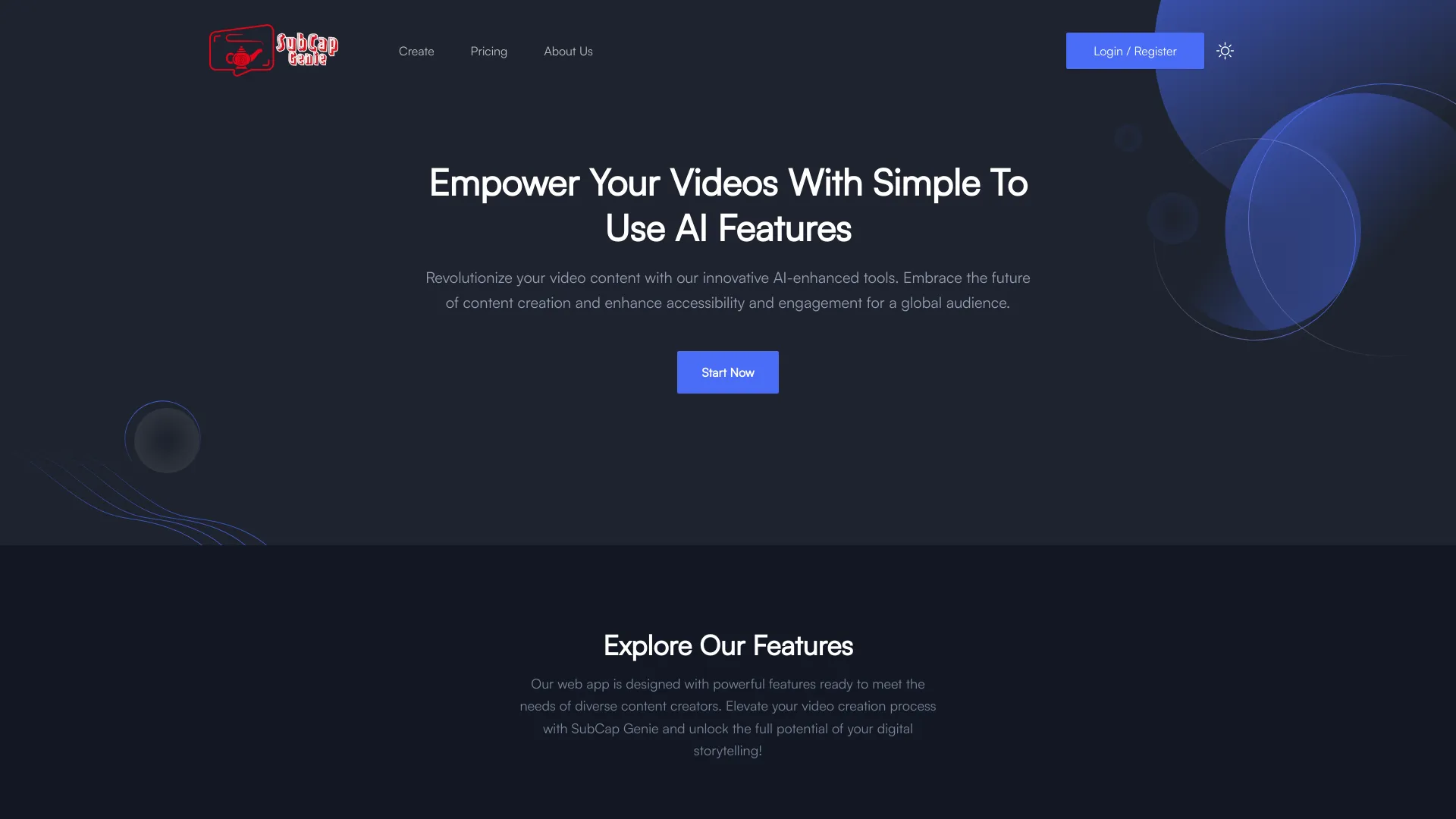 SubCap Genie网页截图,SubCap Genie网页快照