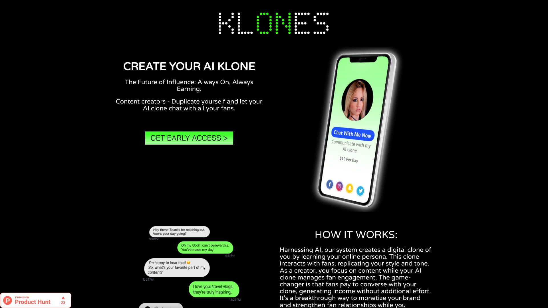 Klones网页截图,Klones网页快照