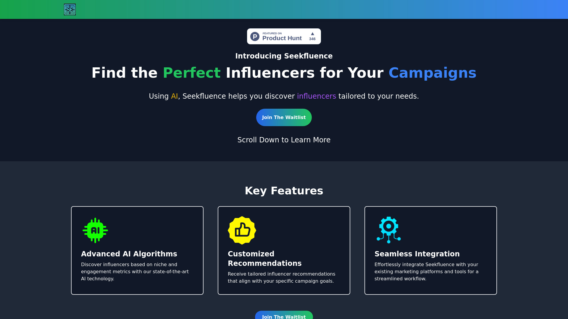 Seekfluence网页截图,Seekfluence网页快照