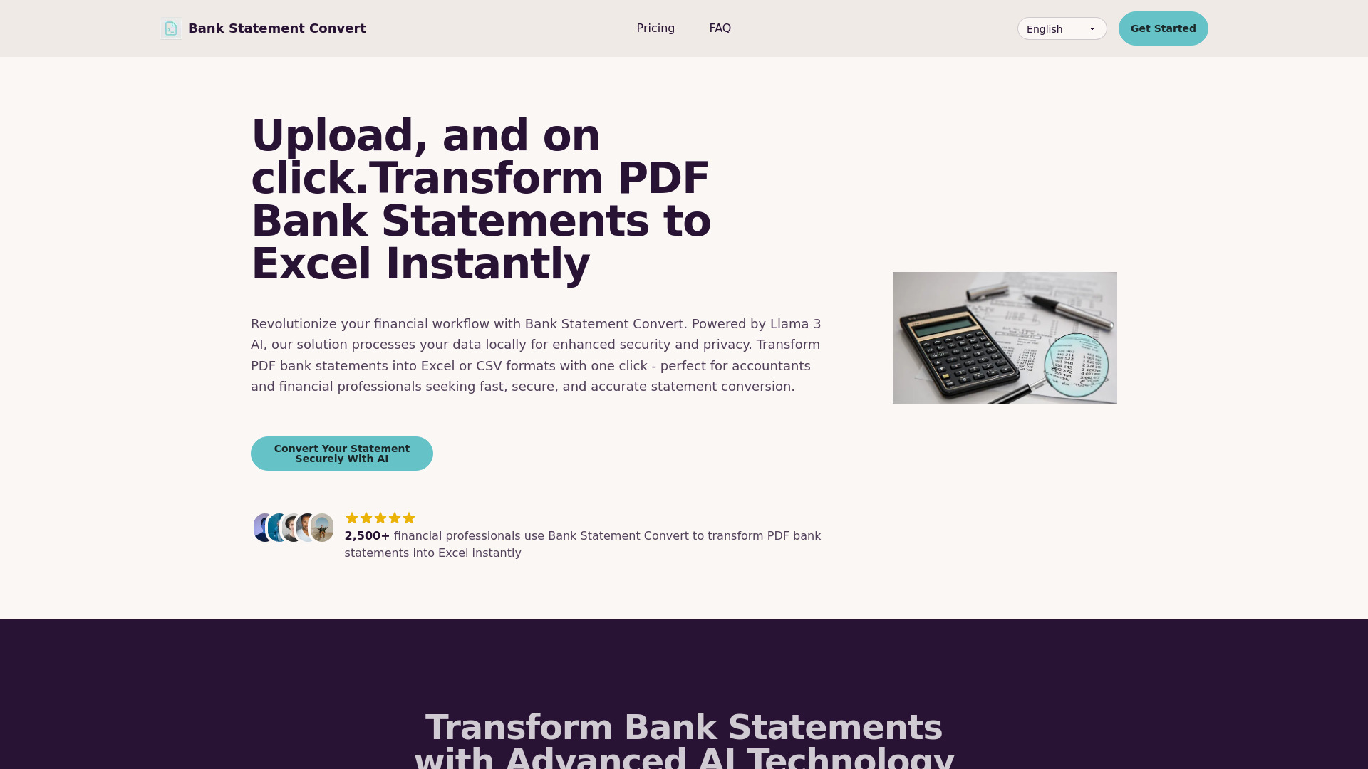 Bank Statement Convert网页截图,Bank Statement Convert网页快照