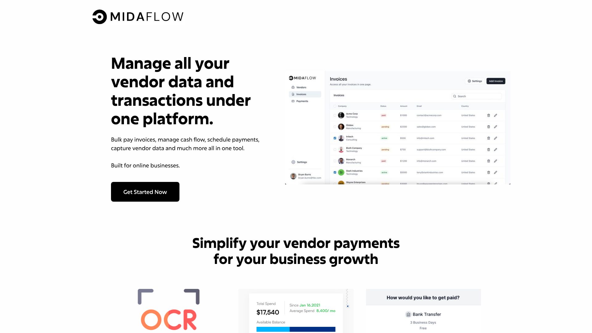 Midaflow网页截图,Midaflow网页快照