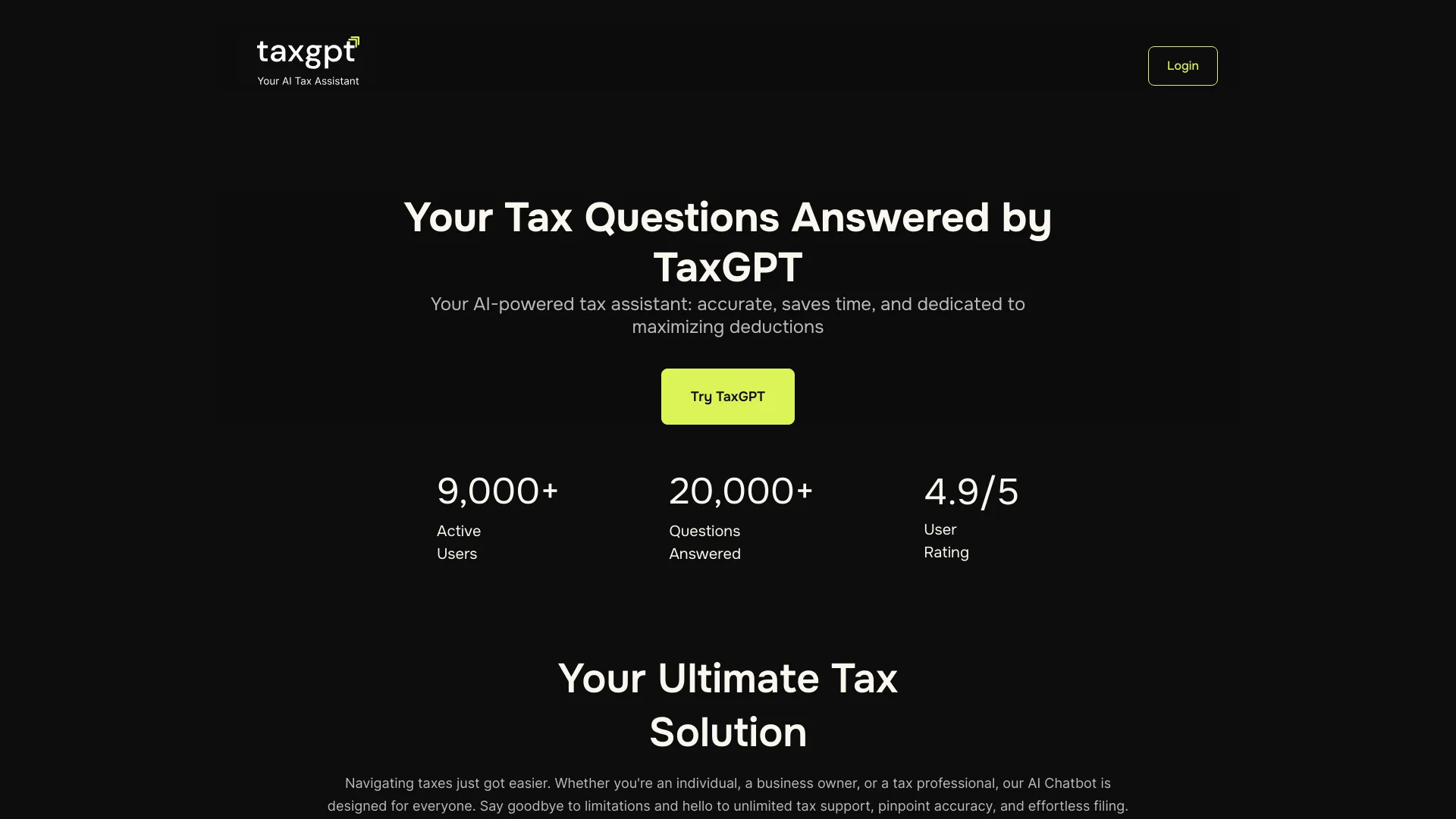 TaxGPT网页截图,TaxGPT网页快照