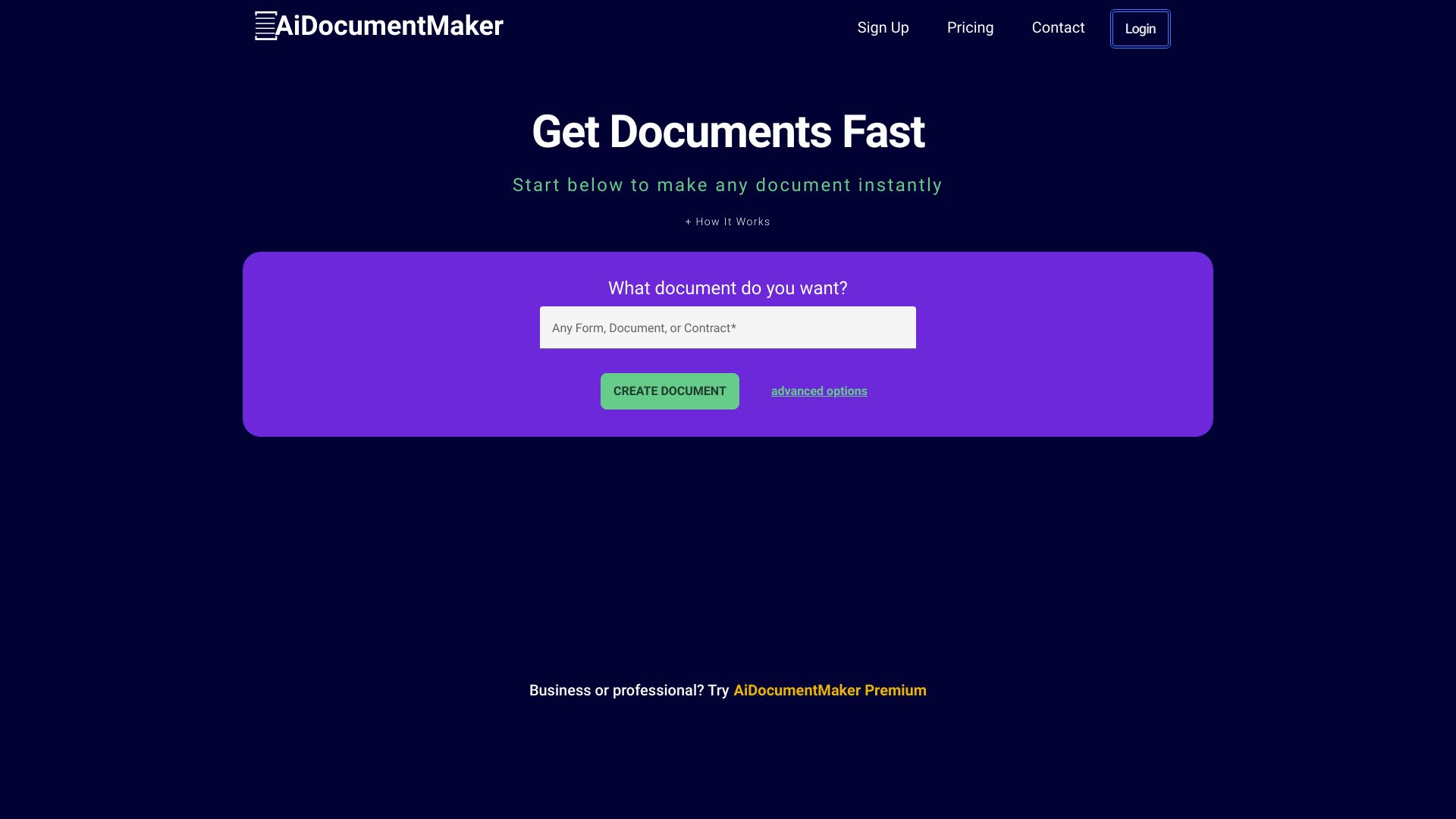 AIDocumentMaker网页截图,AIDocumentMaker网页快照