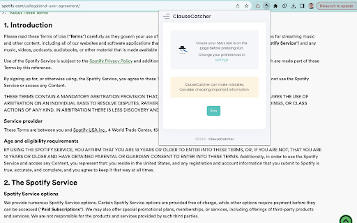 ClauseCatcher网页截图,ClauseCatcher网页快照