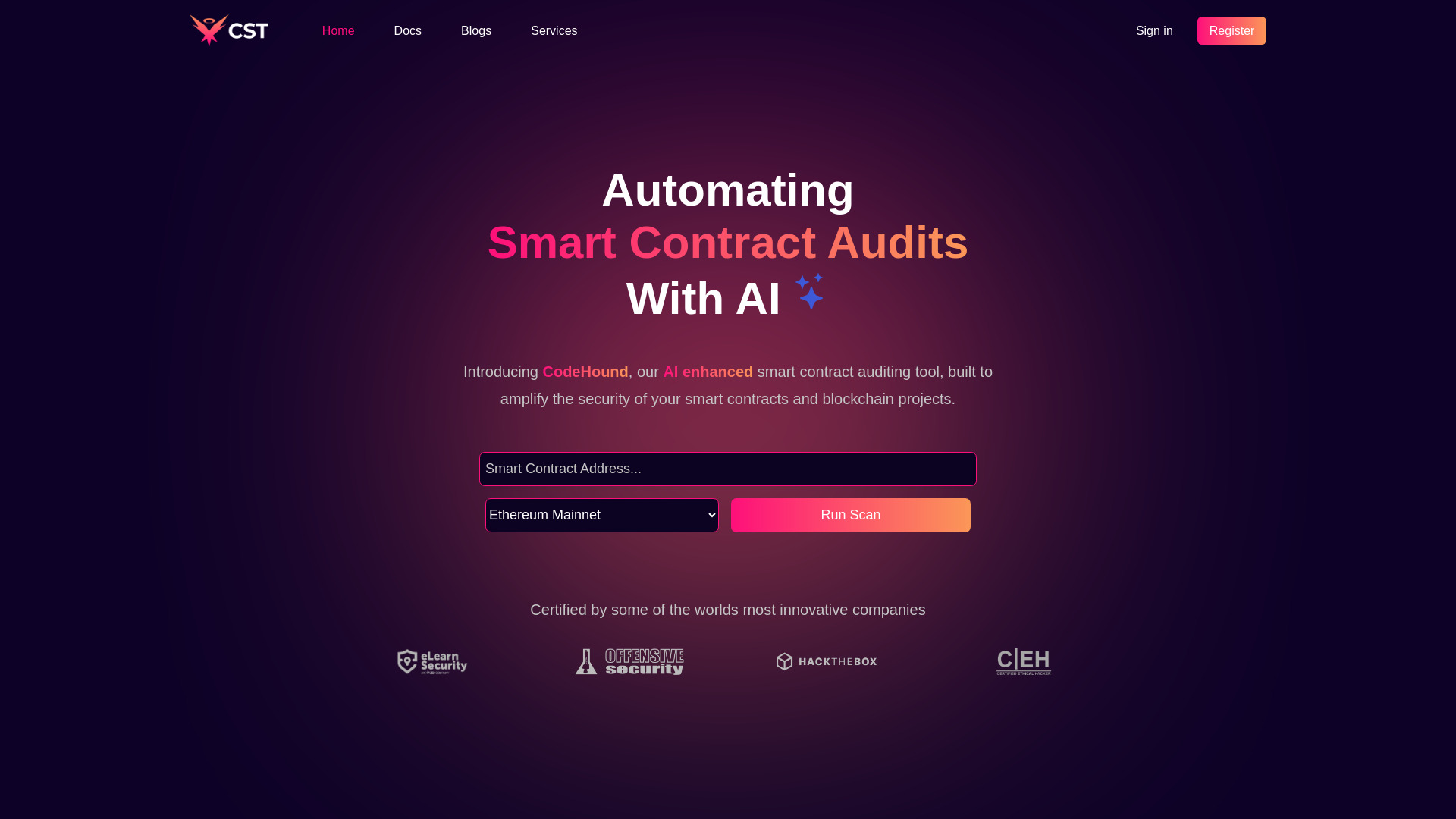 CodeHound网页截图,CodeHound网页快照