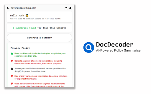 DocDecoder网页截图,DocDecoder网页快照