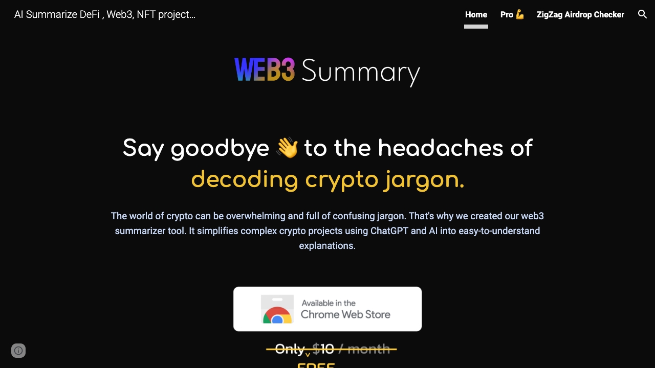 Web3 Summary网页截图,Web3 Summary网页快照