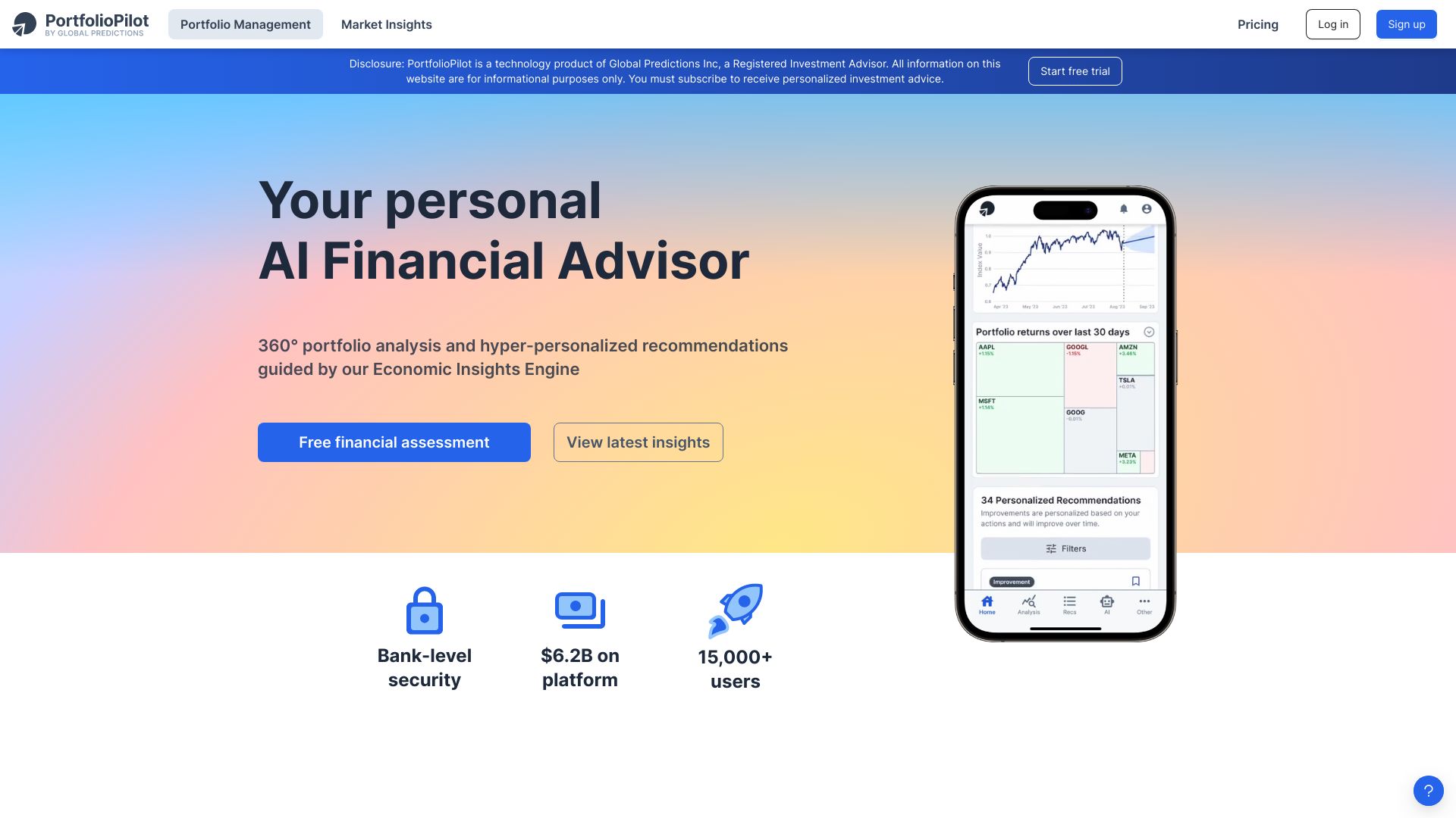 PortfolioPilot网页截图,PortfolioPilot网页快照