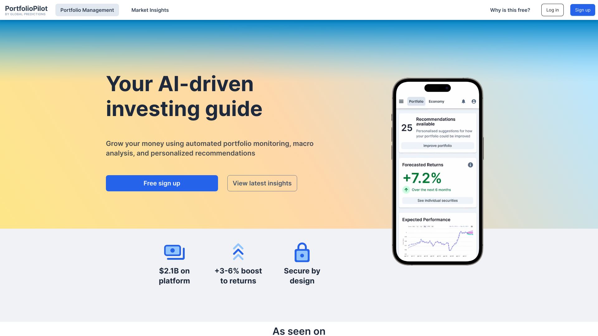 PortfolioPilot Insights网页截图,PortfolioPilot Insights网页快照