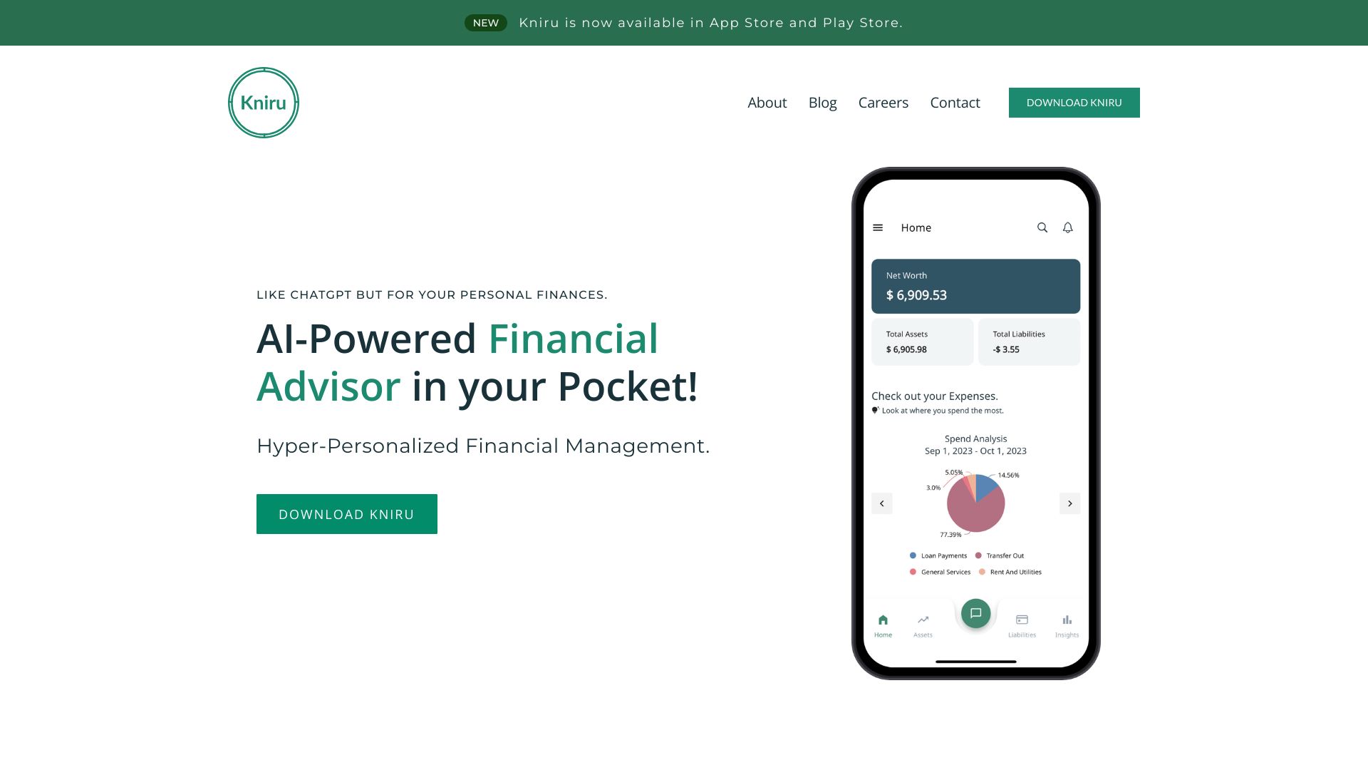 Kniru: AI-Powered Finance网页截图,Kniru: AI-Powered Finance网页快照