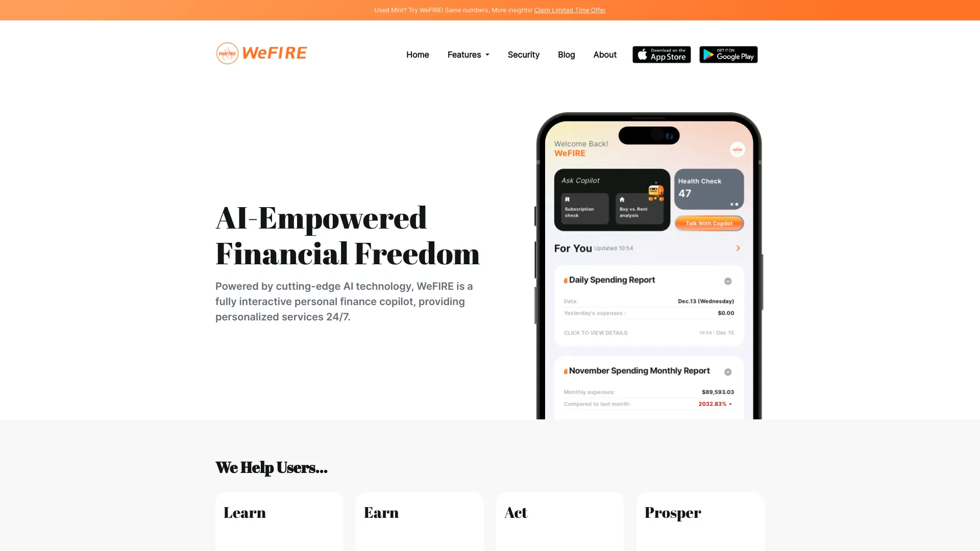 WeFIRE网页截图,WeFIRE网页快照