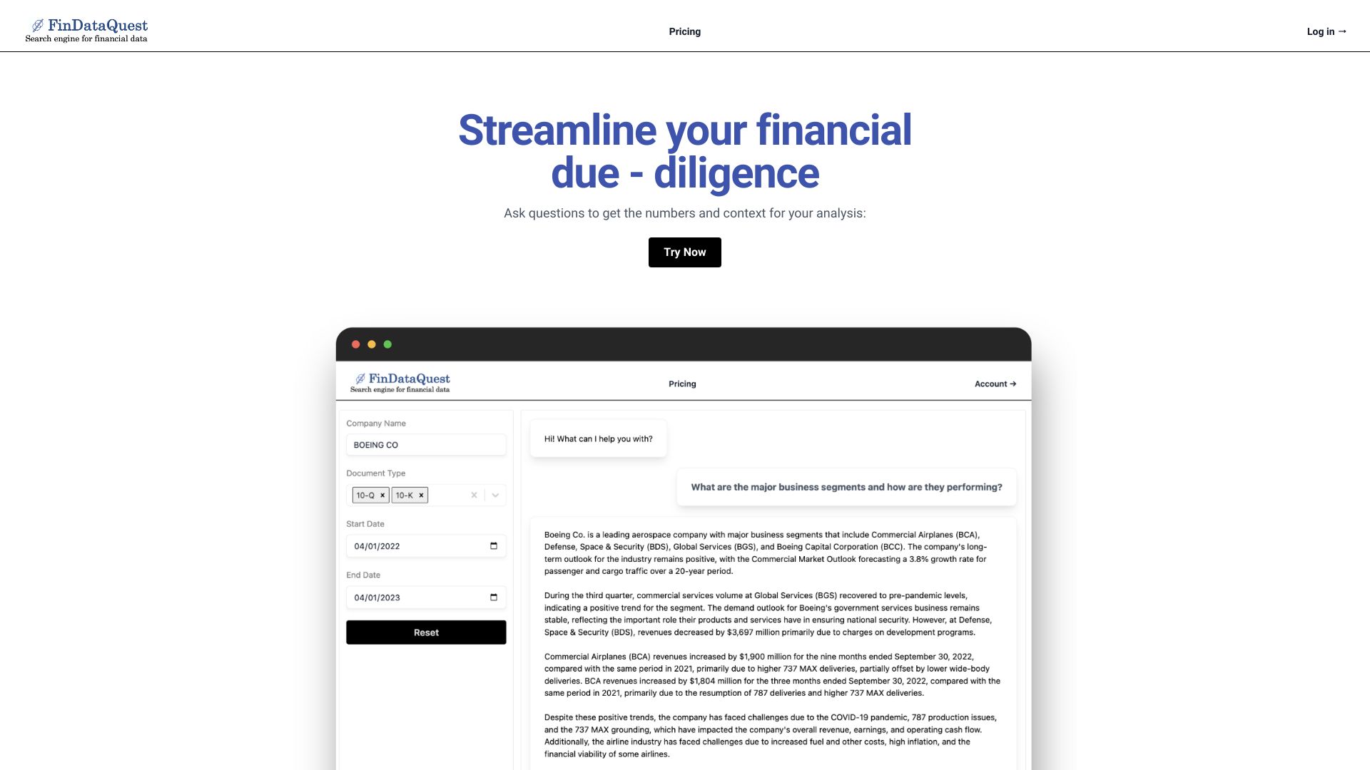 FinDataQuest网页截图,FinDataQuest网页快照