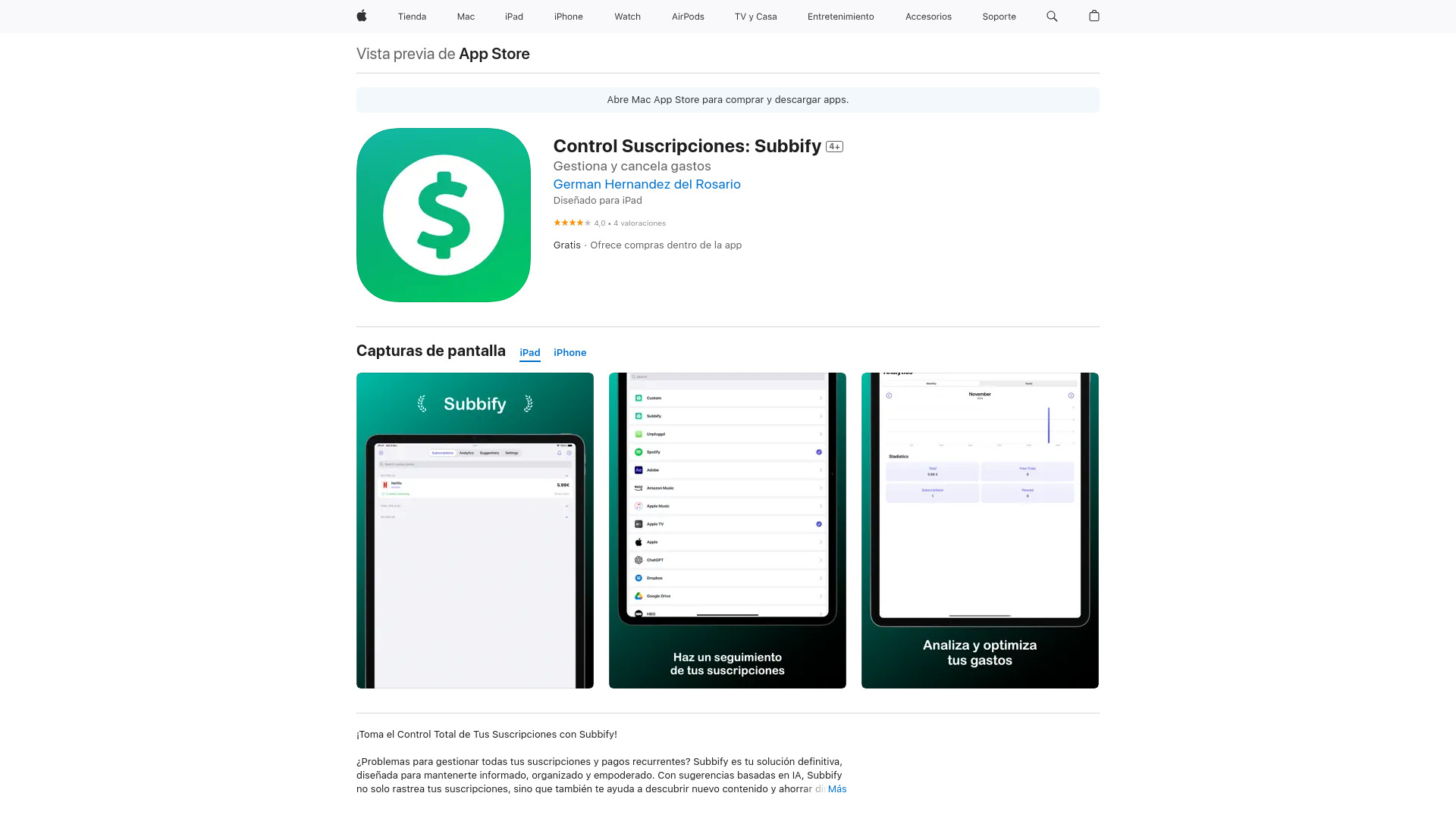 Subbify网页截图,Subbify网页快照