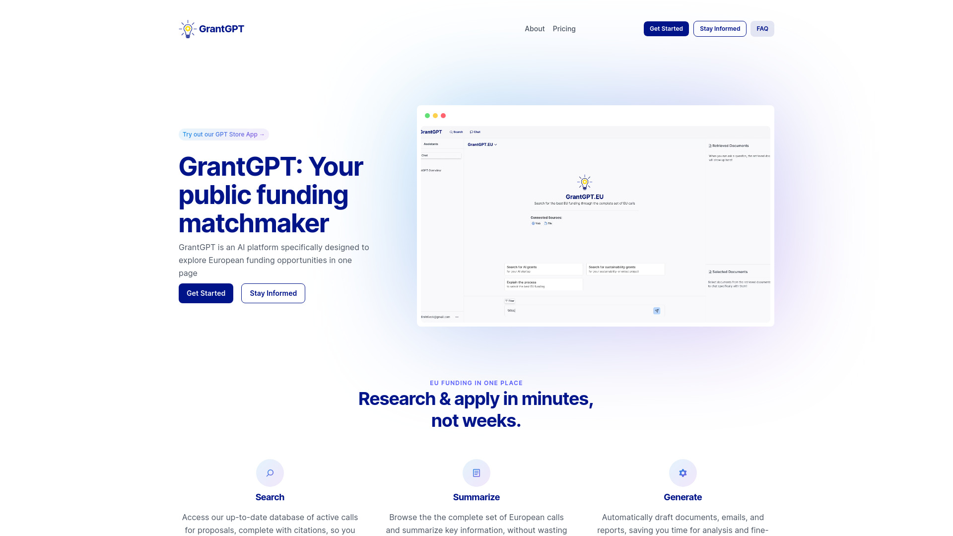 GrantGPT网页截图,GrantGPT网页快照