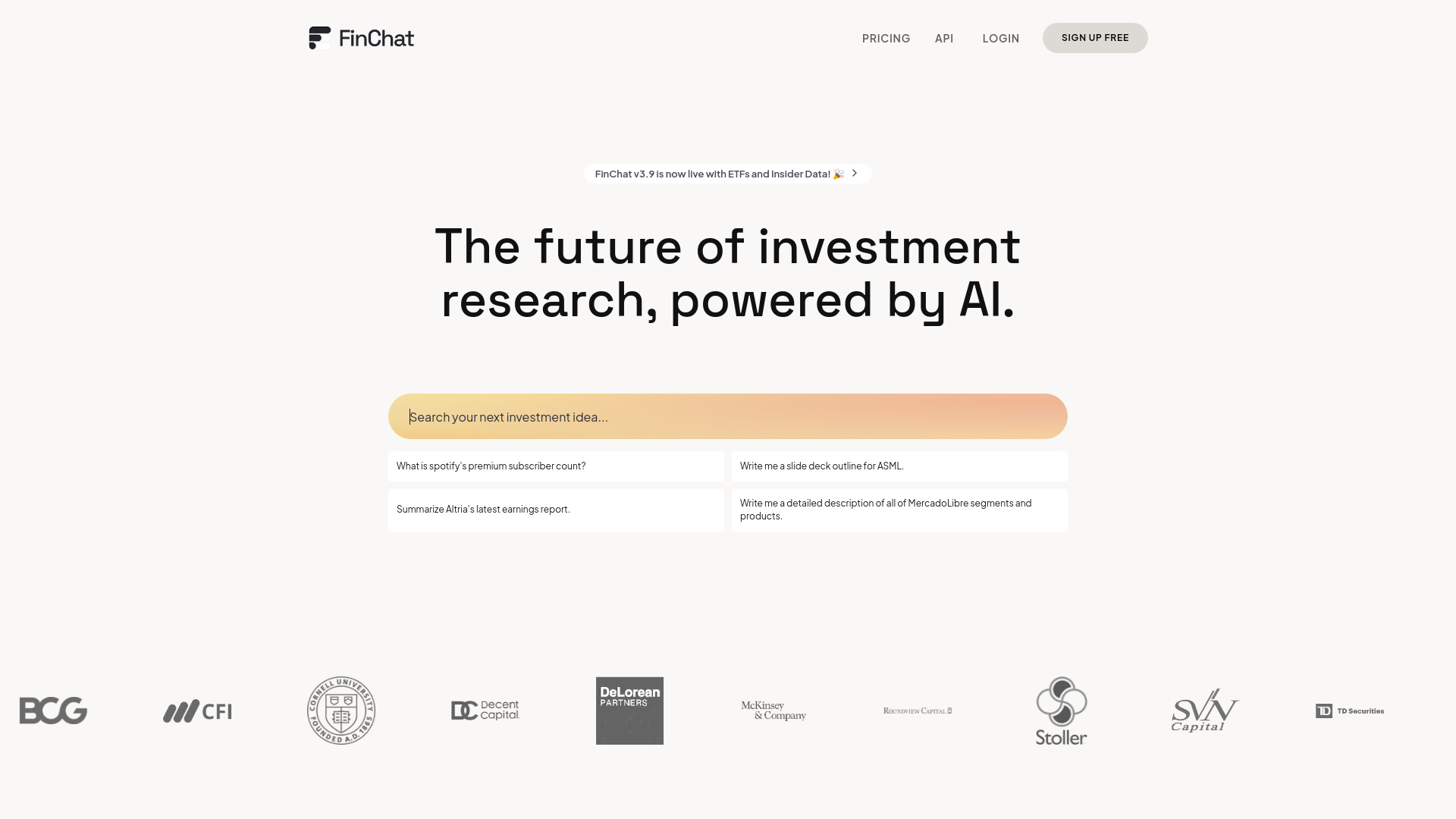 FinChat io网页截图,FinChat io网页快照