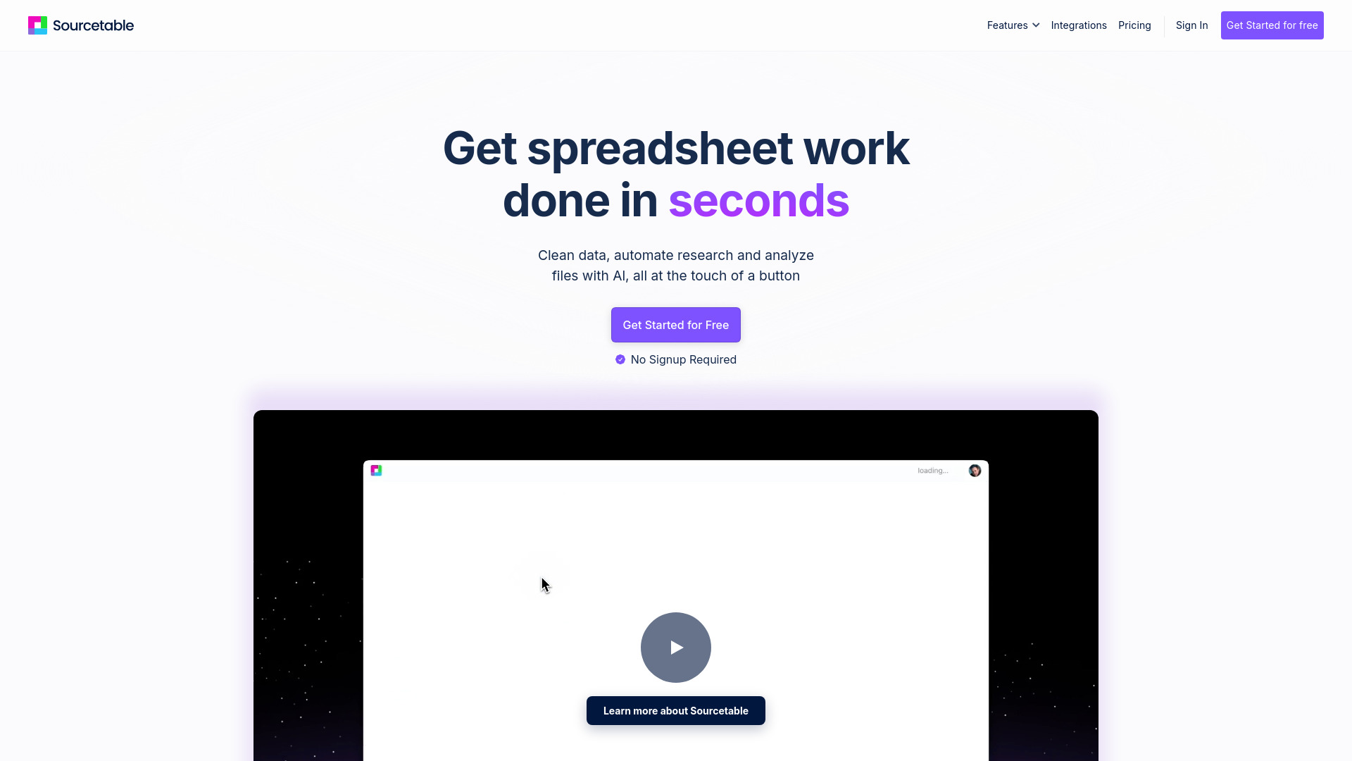 Sourcetable – AI spreadsheet网页截图,Sourcetable – AI spreadsheet网页快照