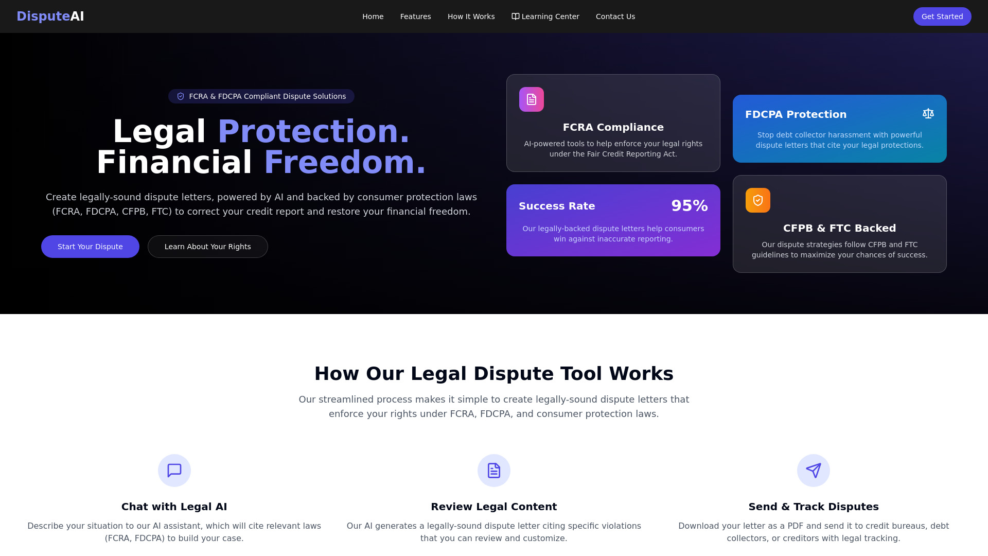 DisputeAI网页截图,DisputeAI网页快照