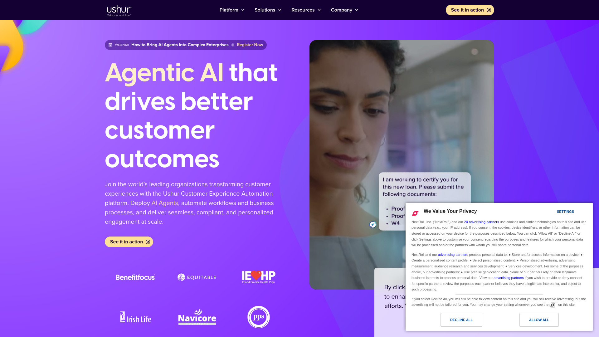 Ushur网页截图,Ushur网页快照
