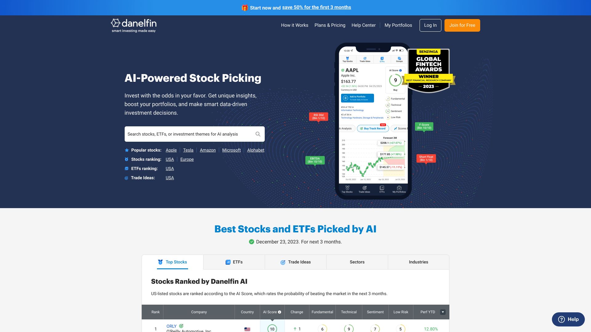 Danelfin网页截图,Danelfin网页快照