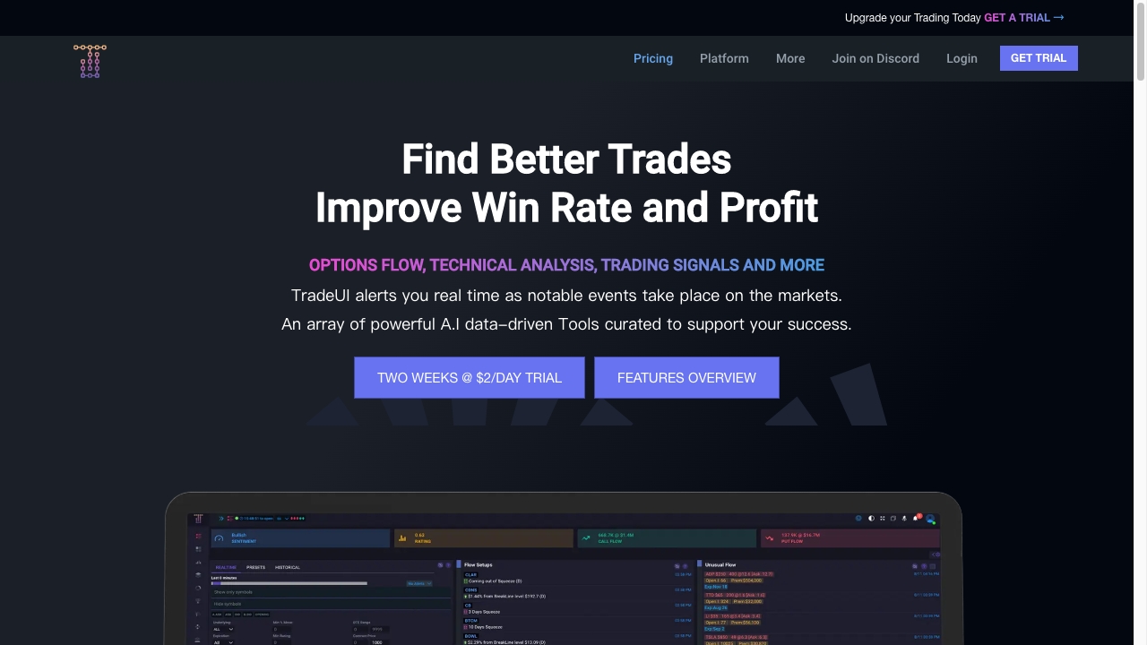 TradeUI网页截图,TradeUI网页快照