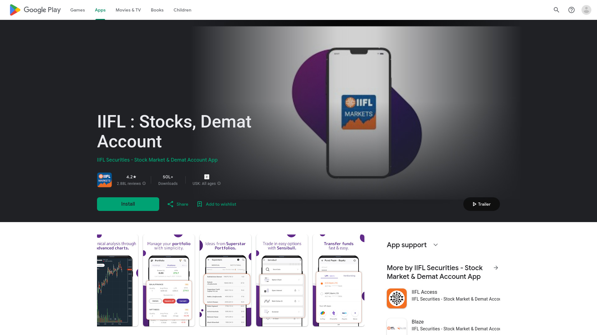 IIFL : Stocks, Demat Account网页截图,IIFL : Stocks, Demat Account网页快照