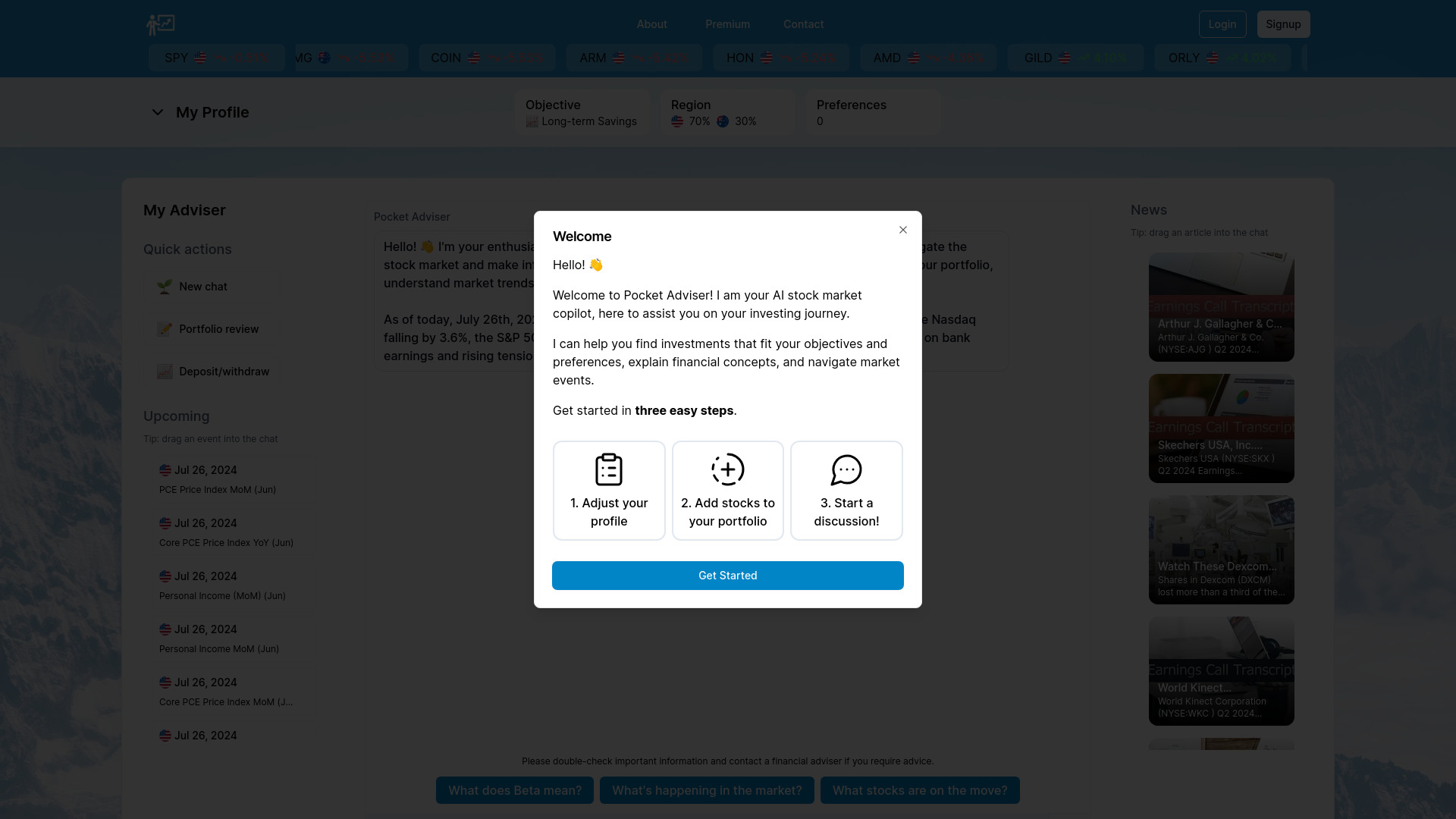 Pocket Adviser网页截图,Pocket Adviser网页快照