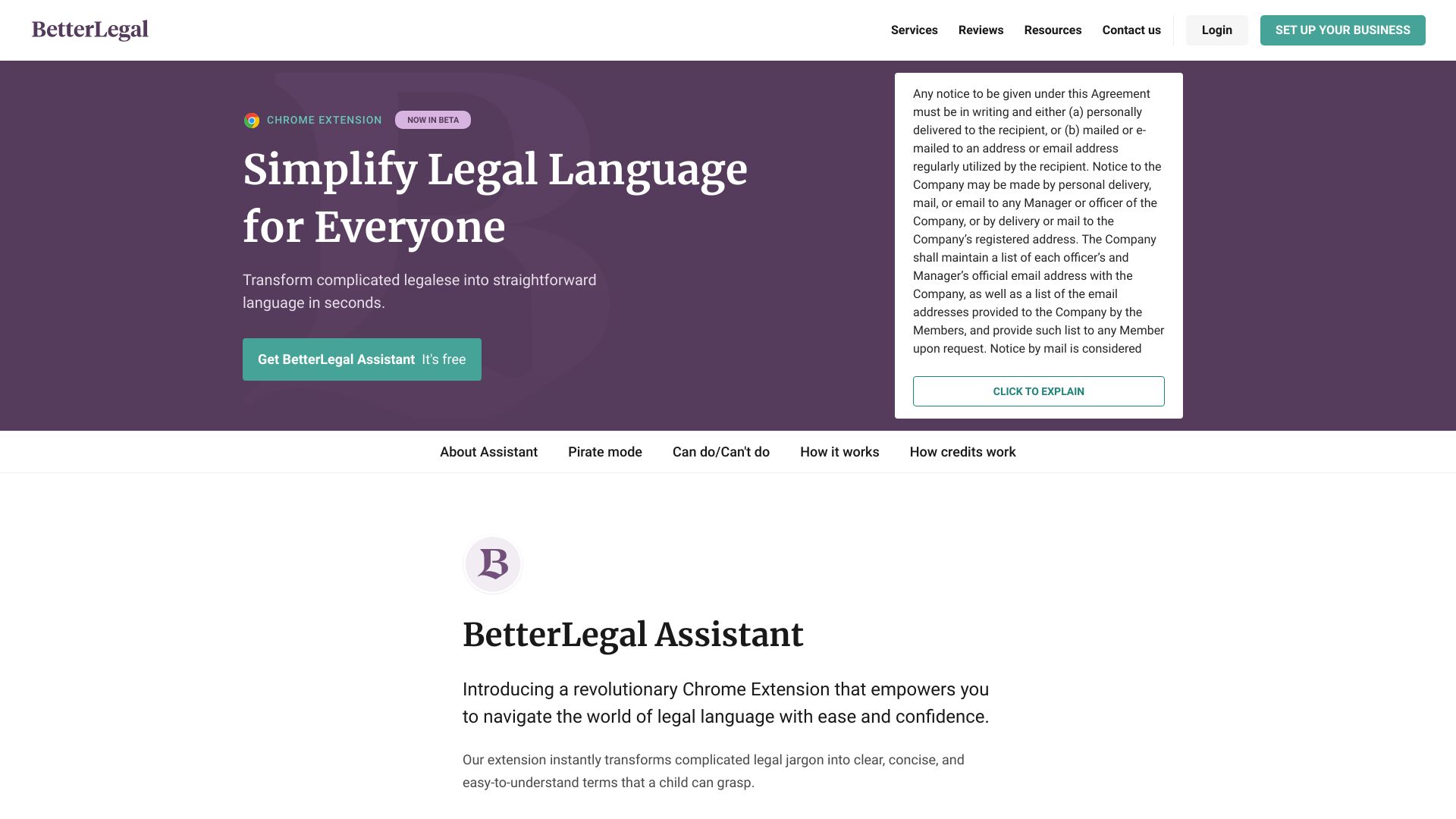 BetterLegal Assistant网页截图,BetterLegal Assistant网页快照